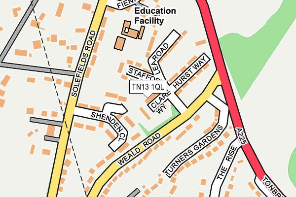 TN13 1QL map - OS OpenMap – Local (Ordnance Survey)