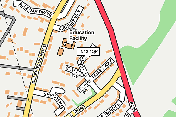 TN13 1QP map - OS OpenMap – Local (Ordnance Survey)