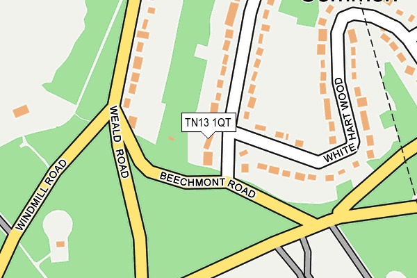 TN13 1QT map - OS OpenMap – Local (Ordnance Survey)