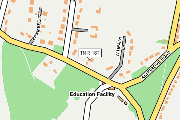 TN13 1ST map - OS OpenMap – Local (Ordnance Survey)