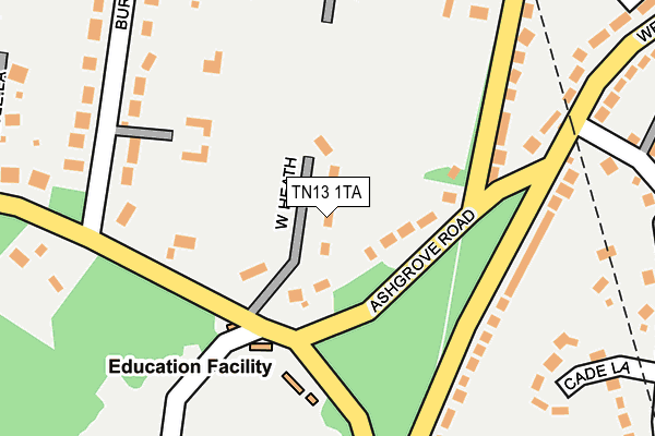 TN13 1TA map - OS OpenMap – Local (Ordnance Survey)