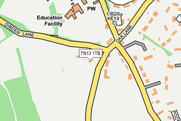 TN13 1TB map - OS OpenMap – Local (Ordnance Survey)
