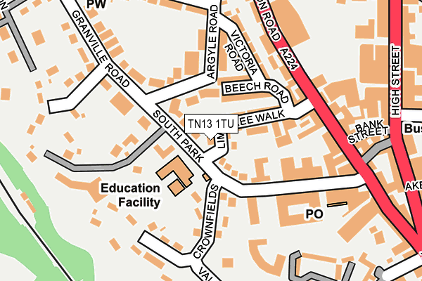 TN13 1TU map - OS OpenMap – Local (Ordnance Survey)