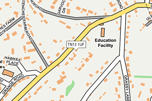 TN13 1UF map - OS OpenMap – Local (Ordnance Survey)