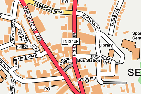 TN13 1UP map - OS OpenMap – Local (Ordnance Survey)