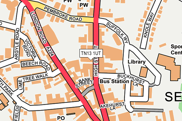 TN13 1UT map - OS OpenMap – Local (Ordnance Survey)