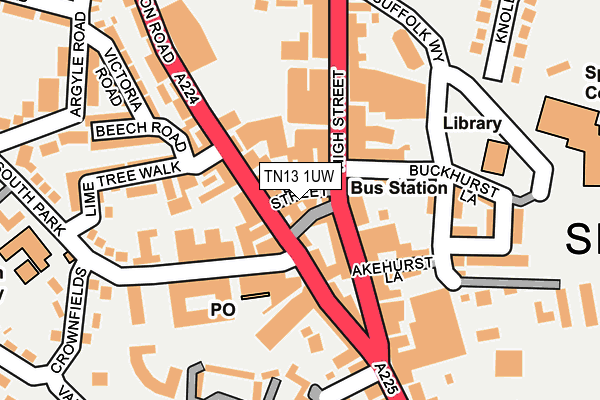 TN13 1UW map - OS OpenMap – Local (Ordnance Survey)