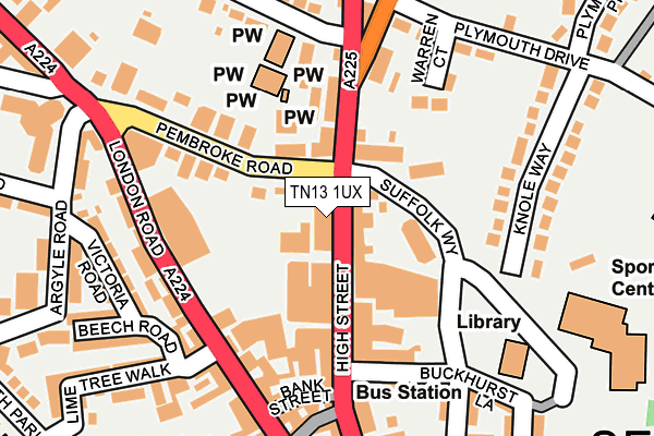 TN13 1UX map - OS OpenMap – Local (Ordnance Survey)