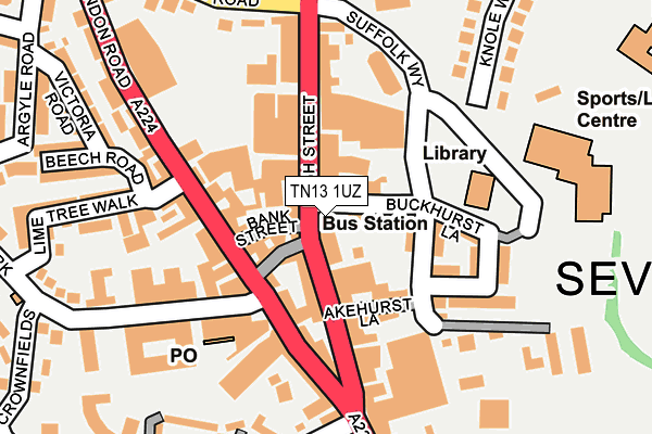 TN13 1UZ map - OS OpenMap – Local (Ordnance Survey)