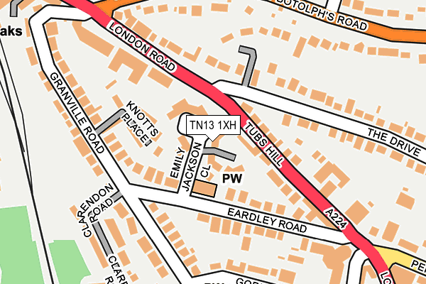 TN13 1XH map - OS OpenMap – Local (Ordnance Survey)