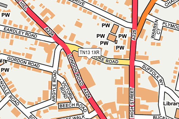 TN13 1XR map - OS OpenMap – Local (Ordnance Survey)