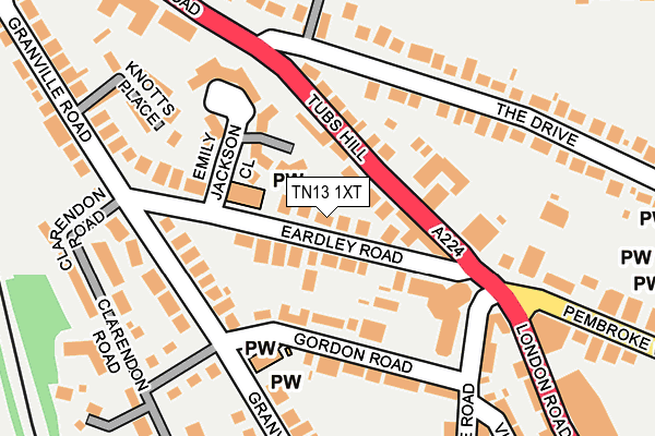 TN13 1XT map - OS OpenMap – Local (Ordnance Survey)