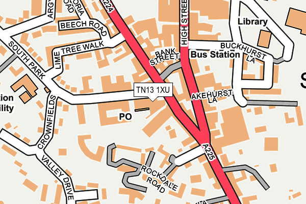 TN13 1XU map - OS OpenMap – Local (Ordnance Survey)