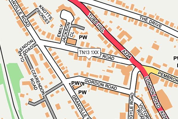 TN13 1XX map - OS OpenMap – Local (Ordnance Survey)