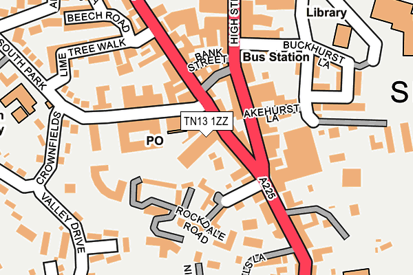 TN13 1ZZ map - OS OpenMap – Local (Ordnance Survey)