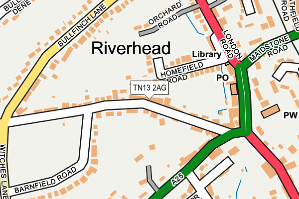 TN13 2AG map - OS OpenMap – Local (Ordnance Survey)