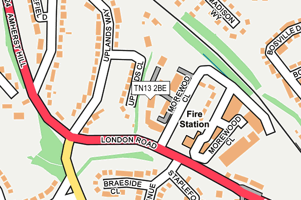 TN13 2BE map - OS OpenMap – Local (Ordnance Survey)