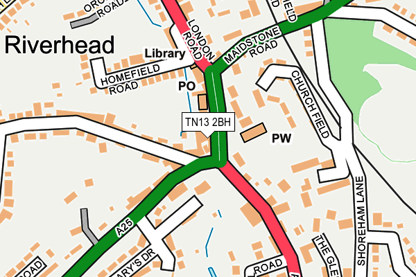 TN13 2BH map - OS OpenMap – Local (Ordnance Survey)