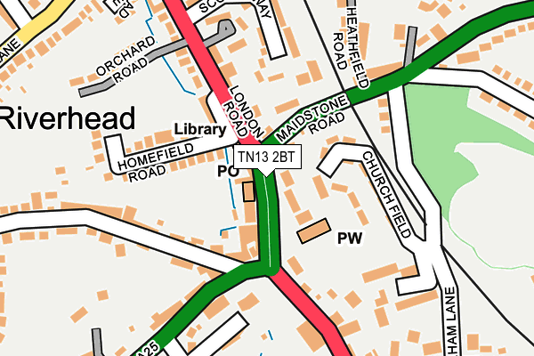 TN13 2BT map - OS OpenMap – Local (Ordnance Survey)