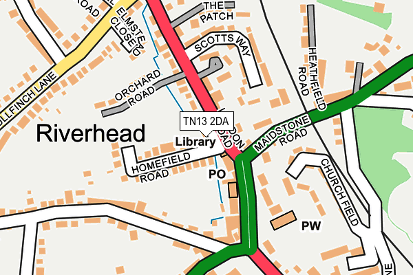 TN13 2DA map - OS OpenMap – Local (Ordnance Survey)