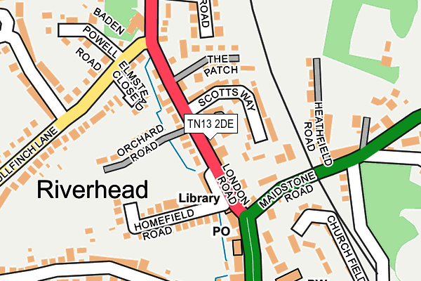 TN13 2DE map - OS OpenMap – Local (Ordnance Survey)