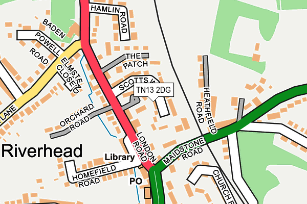 TN13 2DG map - OS OpenMap – Local (Ordnance Survey)