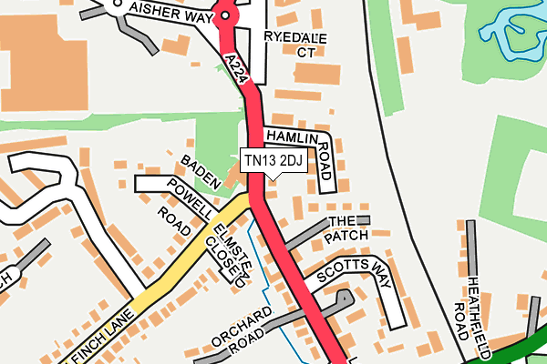 TN13 2DJ map - OS OpenMap – Local (Ordnance Survey)