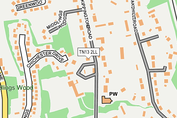 TN13 2LL map - OS OpenMap – Local (Ordnance Survey)