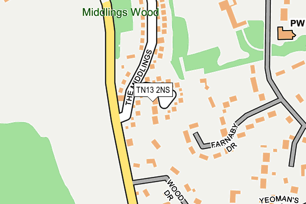 TN13 2NS map - OS OpenMap – Local (Ordnance Survey)