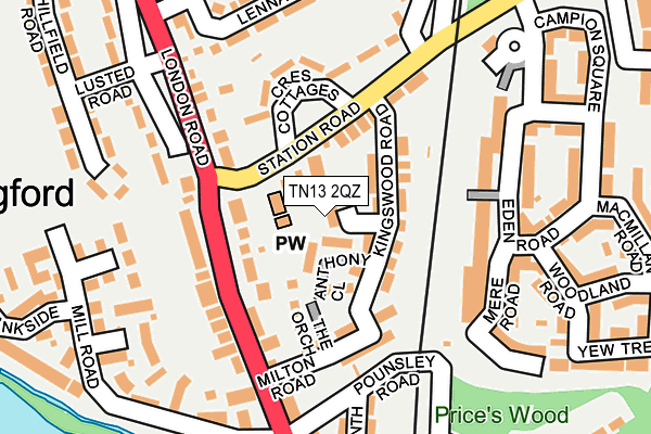 TN13 2QZ map - OS OpenMap – Local (Ordnance Survey)