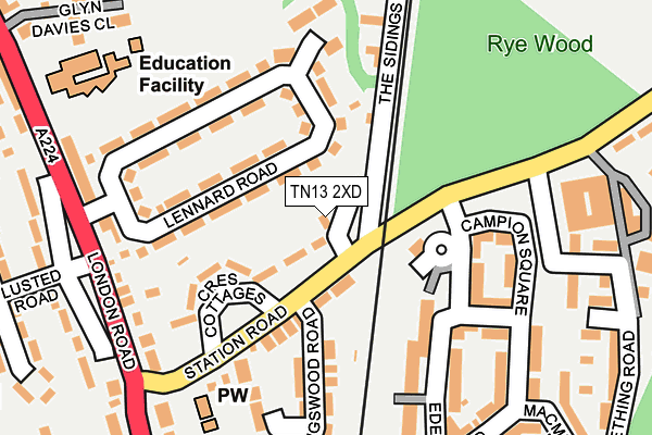 TN13 2XD map - OS OpenMap – Local (Ordnance Survey)