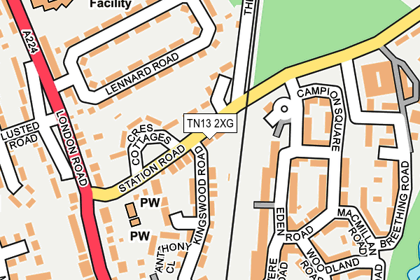 TN13 2XG map - OS OpenMap – Local (Ordnance Survey)