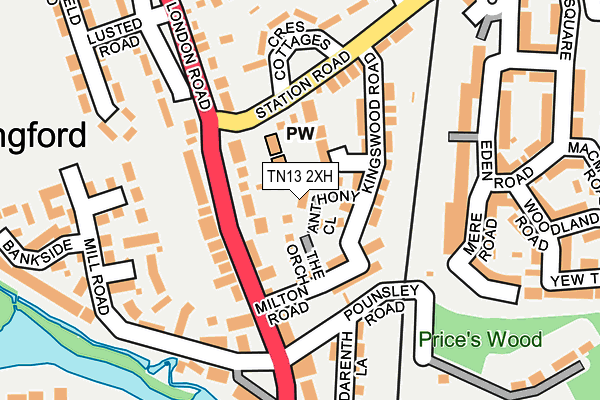 TN13 2XH map - OS OpenMap – Local (Ordnance Survey)