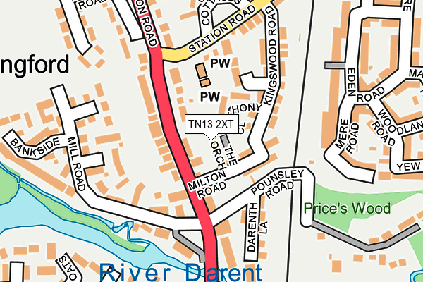 TN13 2XT map - OS OpenMap – Local (Ordnance Survey)