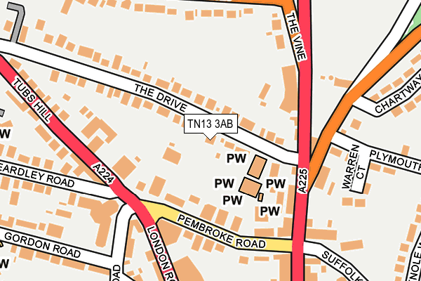 TN13 3AB map - OS OpenMap – Local (Ordnance Survey)