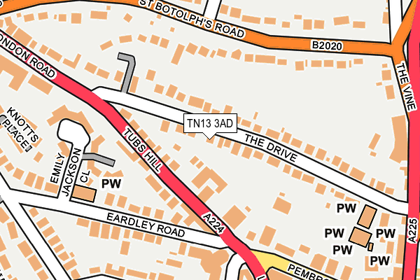 TN13 3AD map - OS OpenMap – Local (Ordnance Survey)