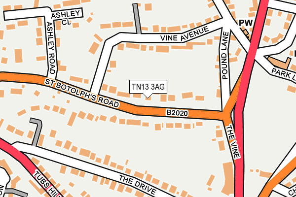 TN13 3AG map - OS OpenMap – Local (Ordnance Survey)