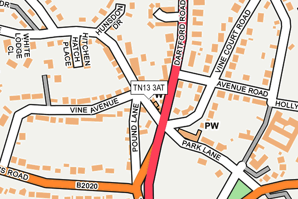 TN13 3AT map - OS OpenMap – Local (Ordnance Survey)