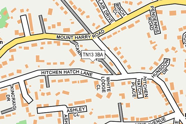 TN13 3BA map - OS OpenMap – Local (Ordnance Survey)