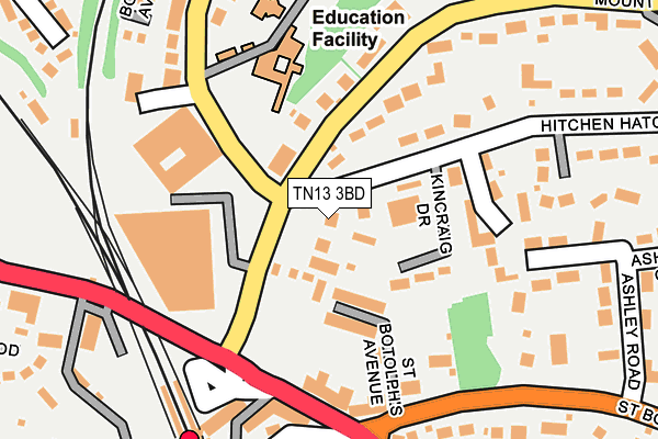 TN13 3BD map - OS OpenMap – Local (Ordnance Survey)