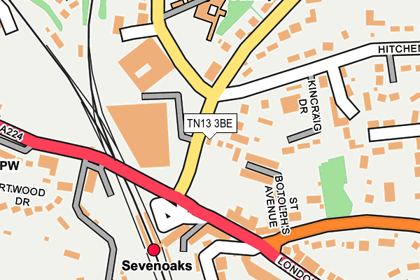 TN13 3BE map - OS OpenMap – Local (Ordnance Survey)