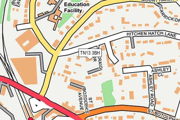 TN13 3BH map - OS OpenMap – Local (Ordnance Survey)