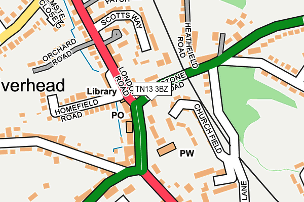 TN13 3BZ map - OS OpenMap – Local (Ordnance Survey)