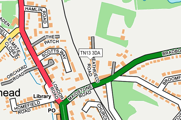 TN13 3DA map - OS OpenMap – Local (Ordnance Survey)