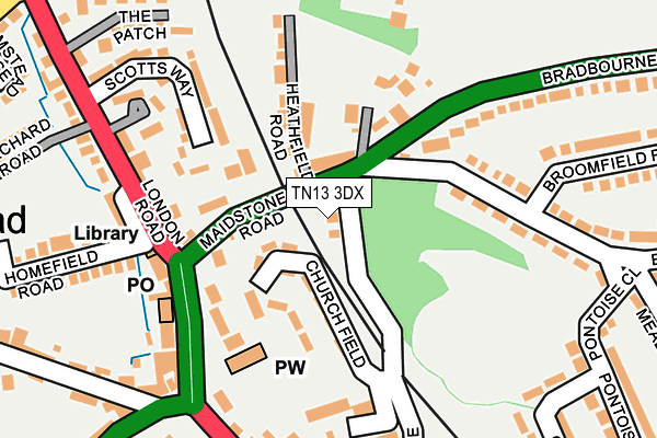 TN13 3DX map - OS OpenMap – Local (Ordnance Survey)