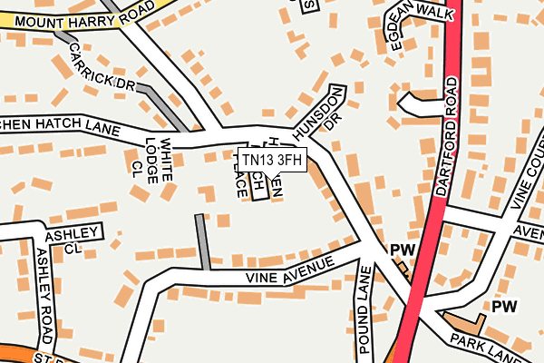TN13 3FH map - OS OpenMap – Local (Ordnance Survey)