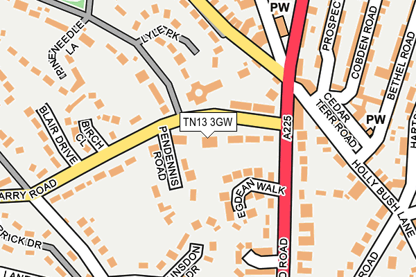 TN13 3GW map - OS OpenMap – Local (Ordnance Survey)