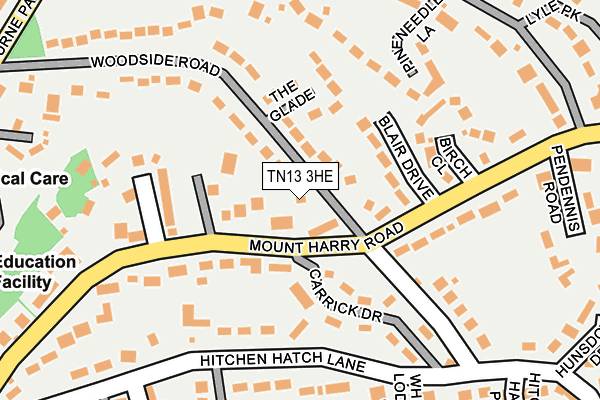 TN13 3HE map - OS OpenMap – Local (Ordnance Survey)