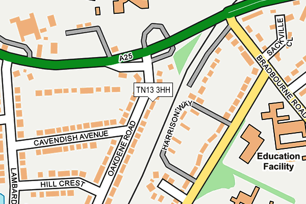 TN13 3HH map - OS OpenMap – Local (Ordnance Survey)