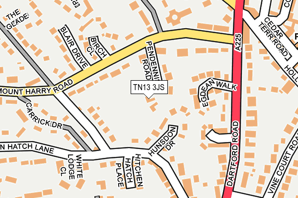 TN13 3JS map - OS OpenMap – Local (Ordnance Survey)